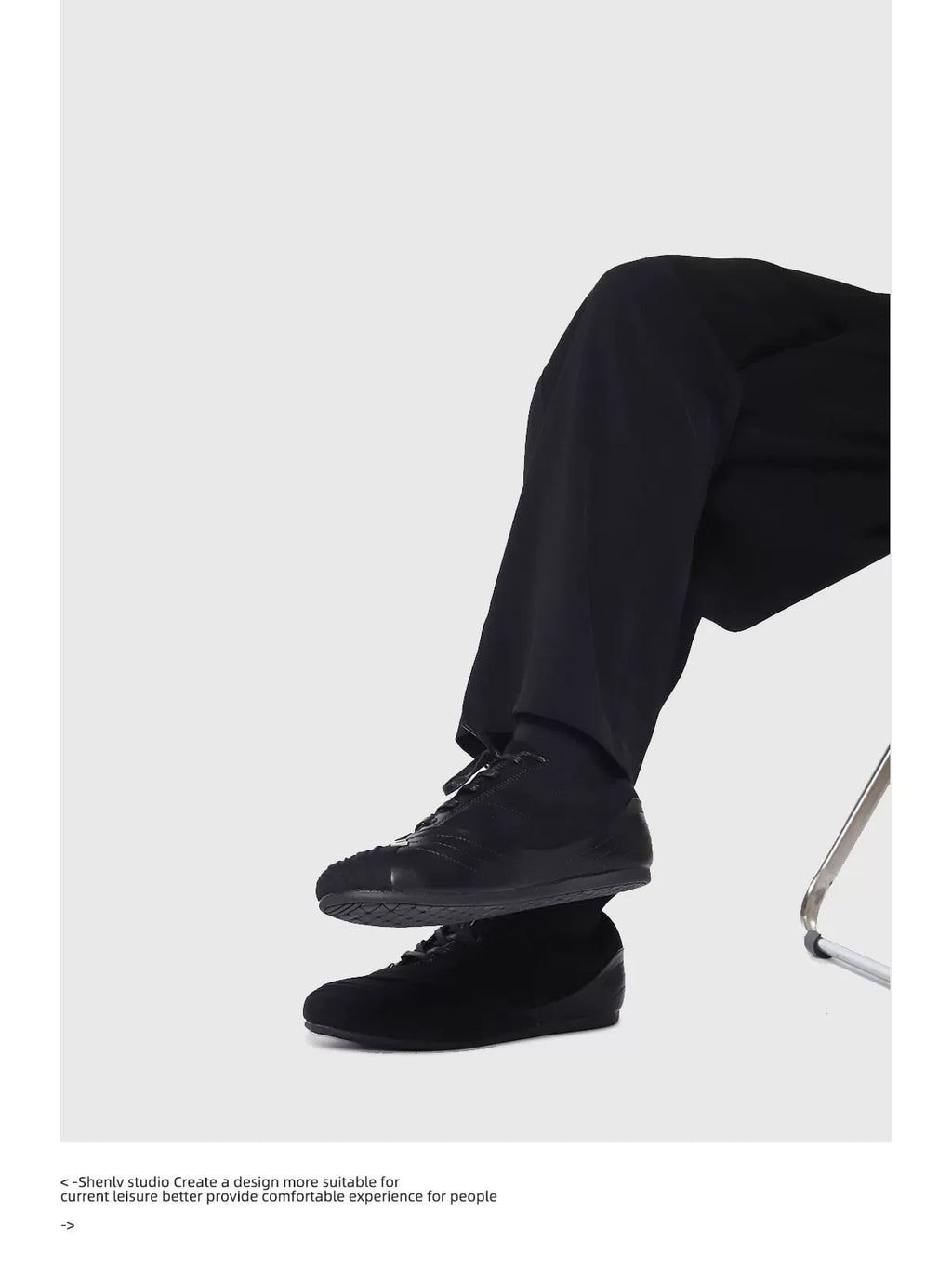 SHENLV STUDIO Handmade Pleated Canvas Splicing Dexun Shoes