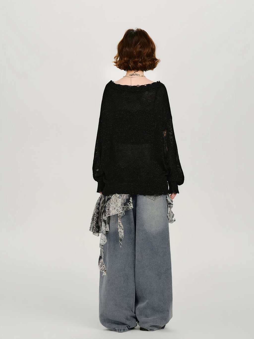 Girlyhalo Thin Knitted Hollow Blouse