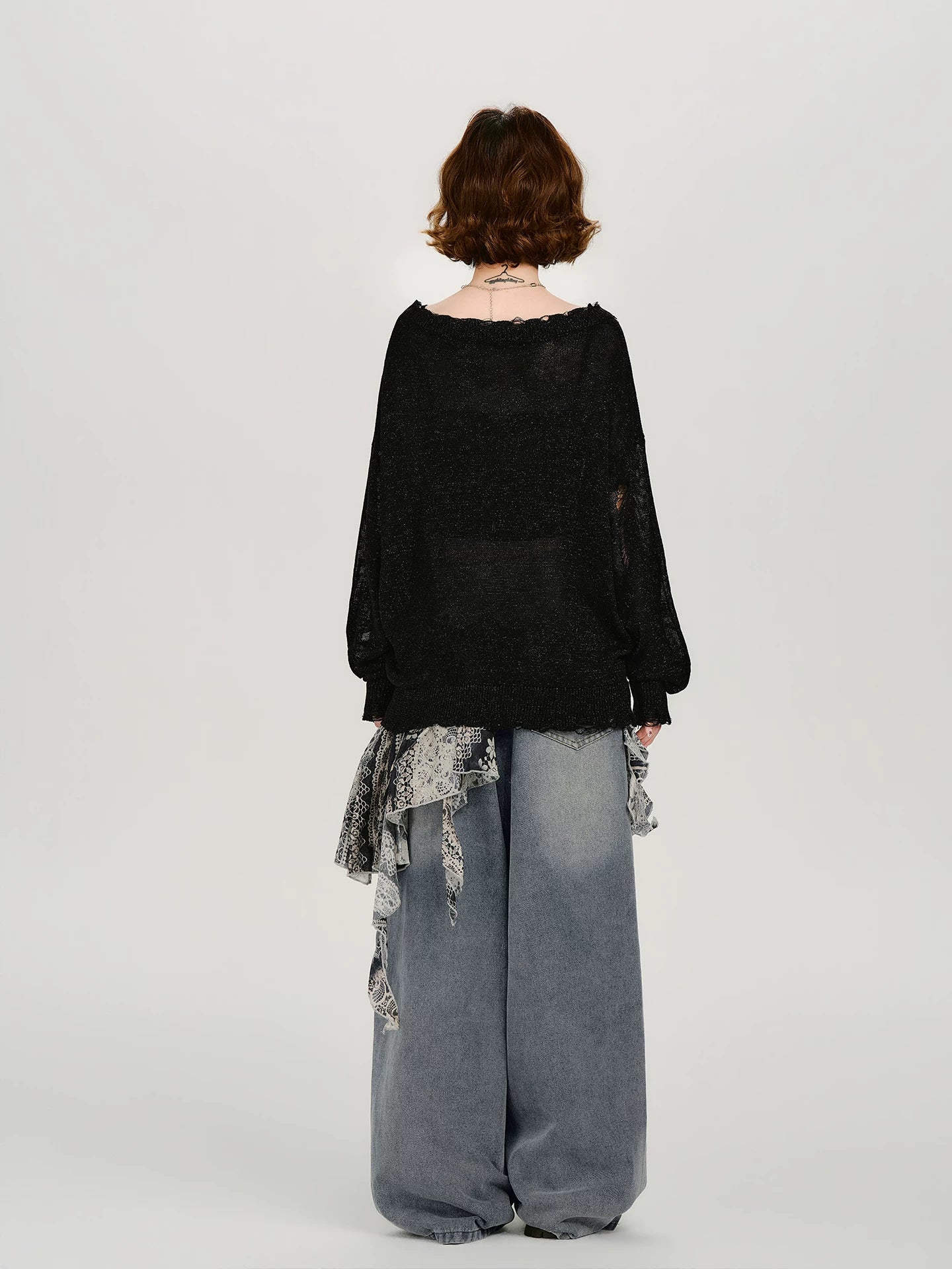 Girlyhalo Thin Knitted Hollow Blouse