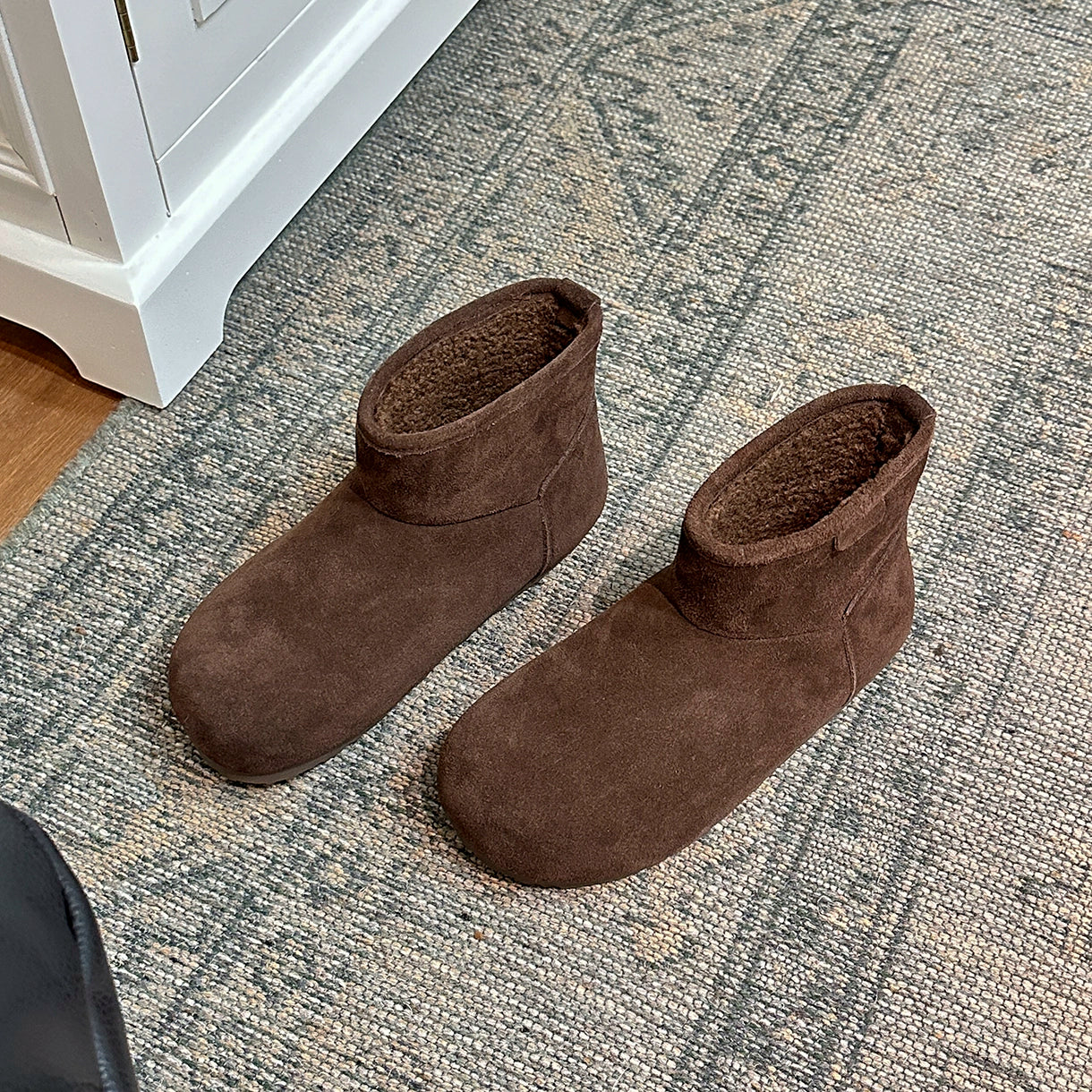 Lidaren Produced Leather Platform Thermal Fleece Bread Shoes