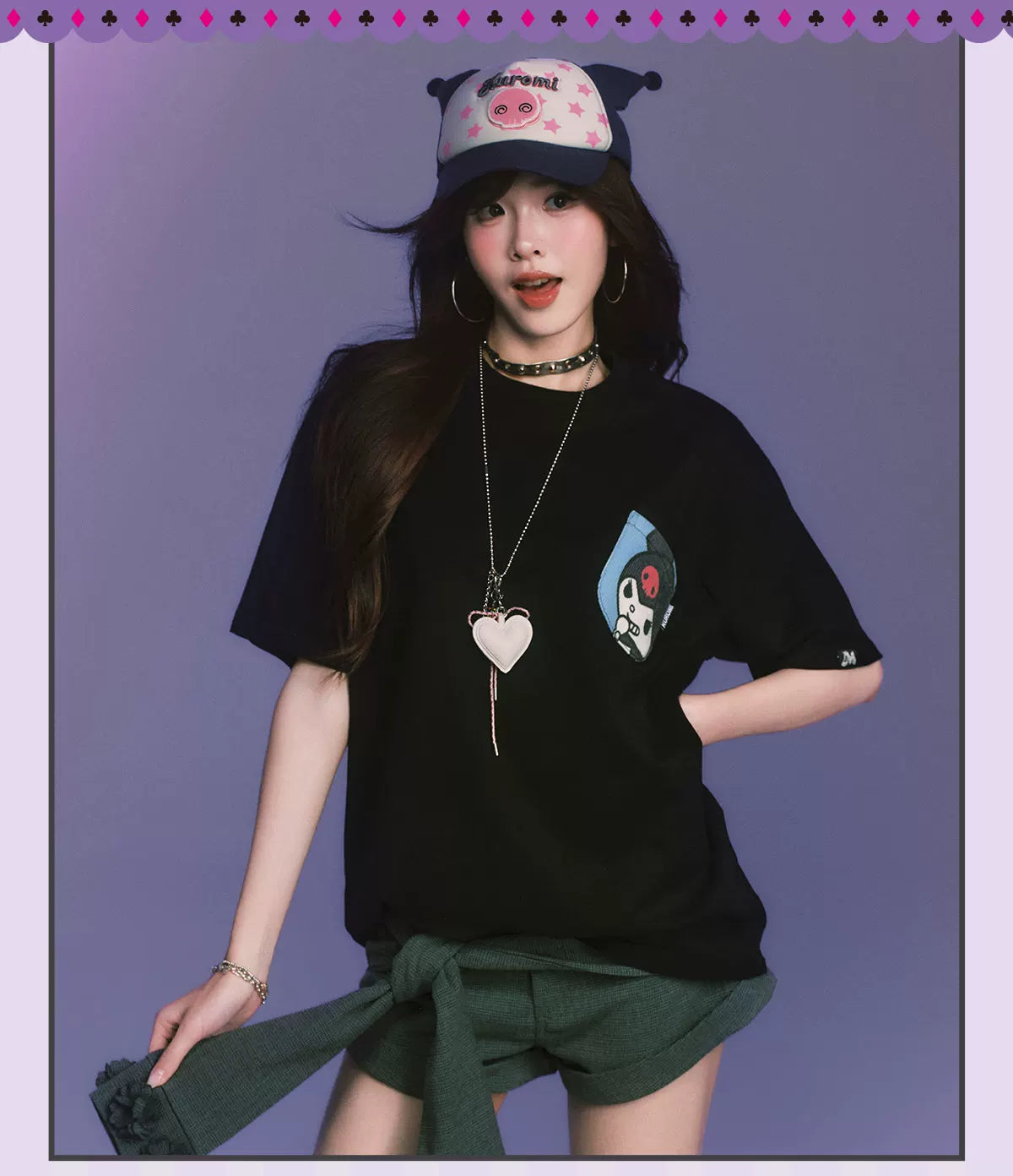 MEDM Knitted Pocket Casual Crew Neck Loose Tee
