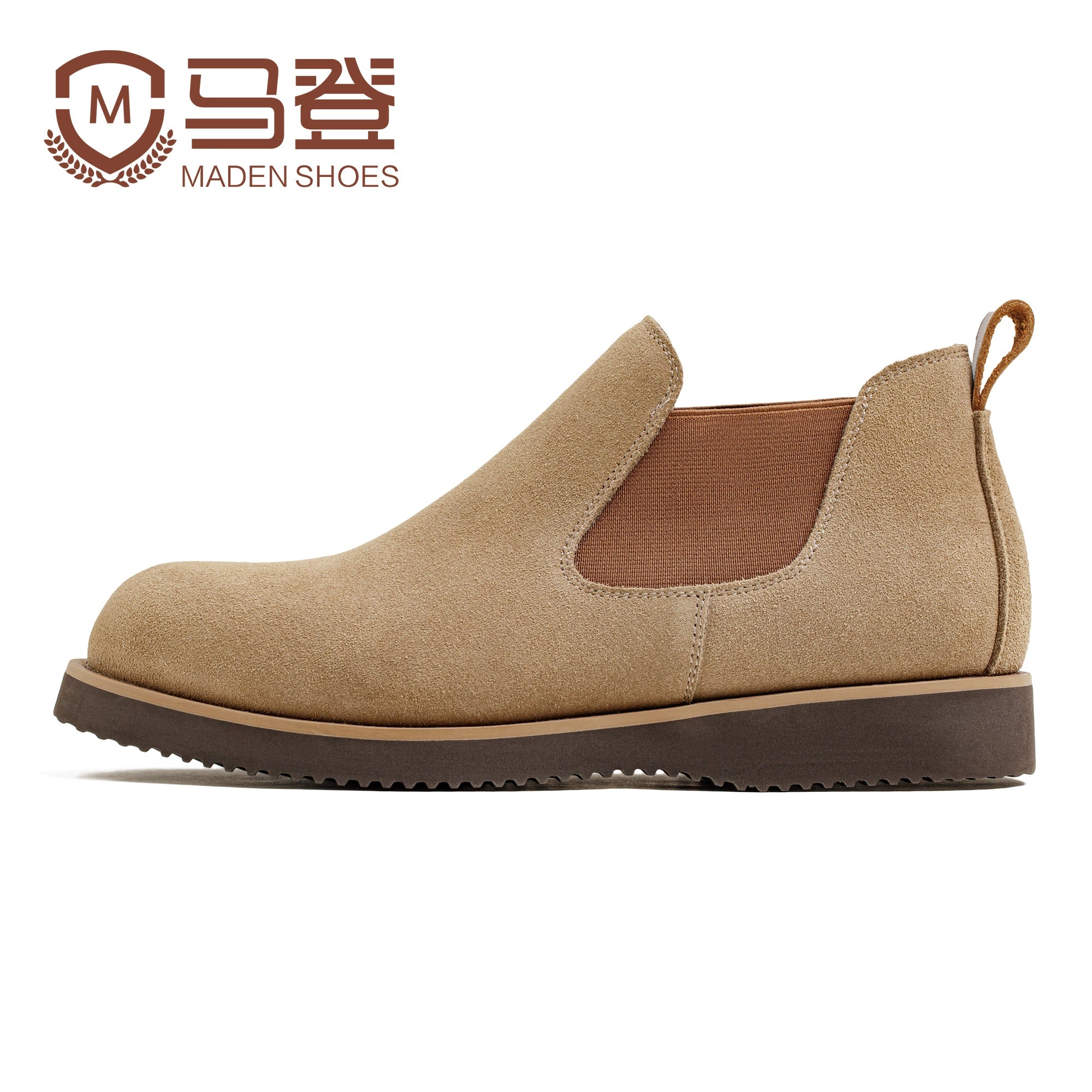Madden Chelsea tooling cow suede round head casual leather shoes