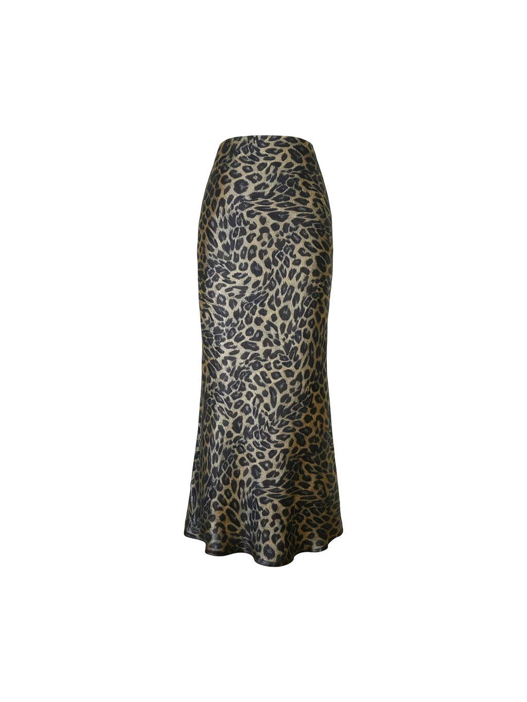 KELIFAN Retro Leopard Print High Waist Long Fishtail Skirt