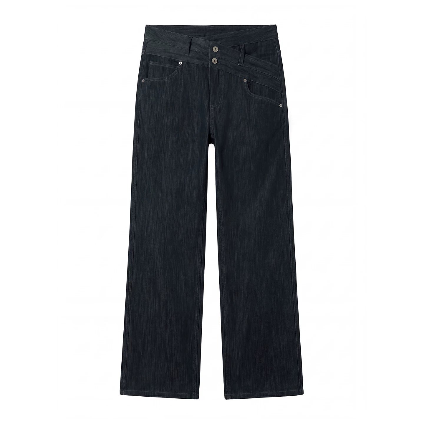 Slight Vogue Straight Double Waist Jeans