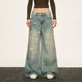 Aaisup Vintage Ink Splash Loose Jeans