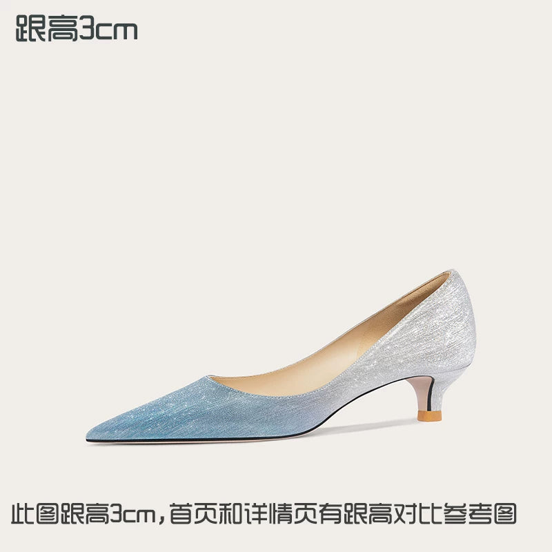 Lily Wei Gradual Change Shallow Mouth High-heeled Shoes