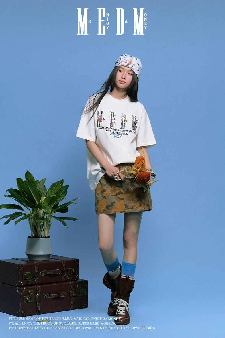 MEDM Small Element Stacking Embroidery LOGO Tee