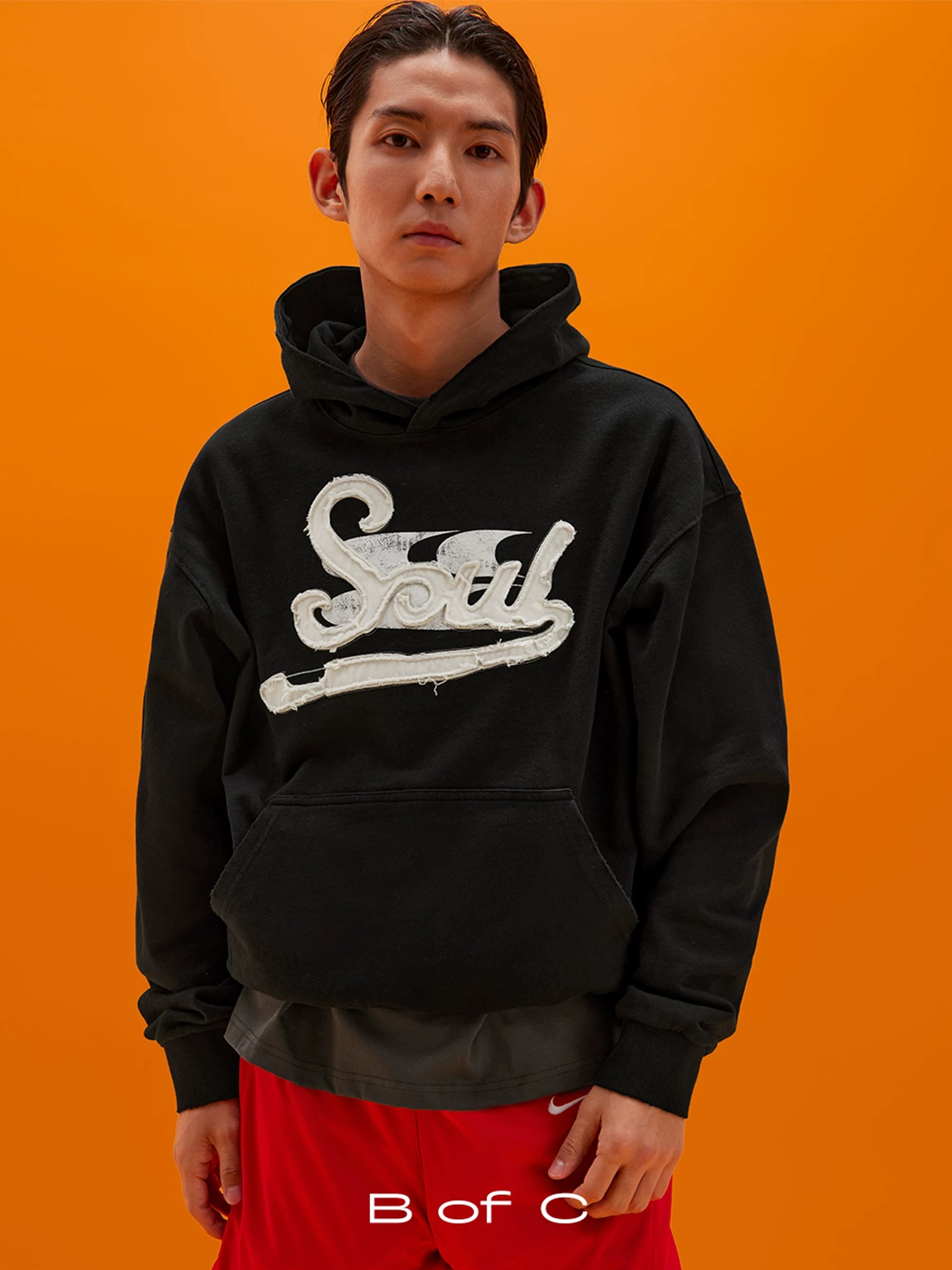 CryingCenter Vintage Patch Embroidered Hooded Sweater