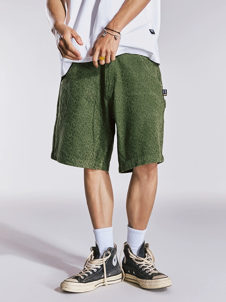 Remedy Loose Straight Leopard Tooling Shorts