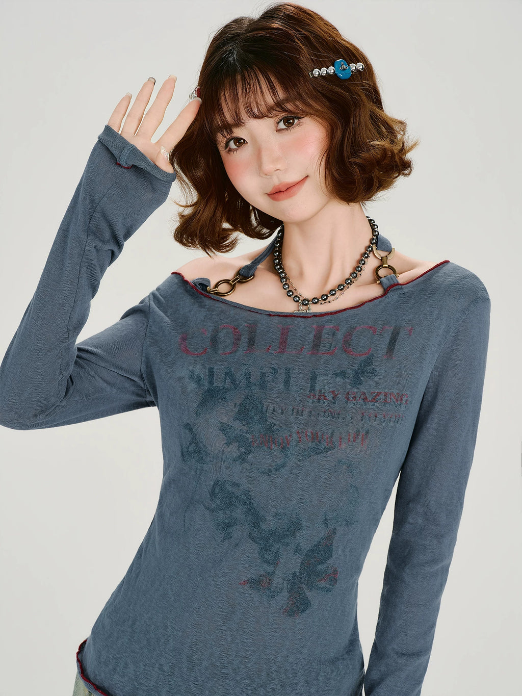 Girlyhalo Casual Long Sleeve Neck Suspender