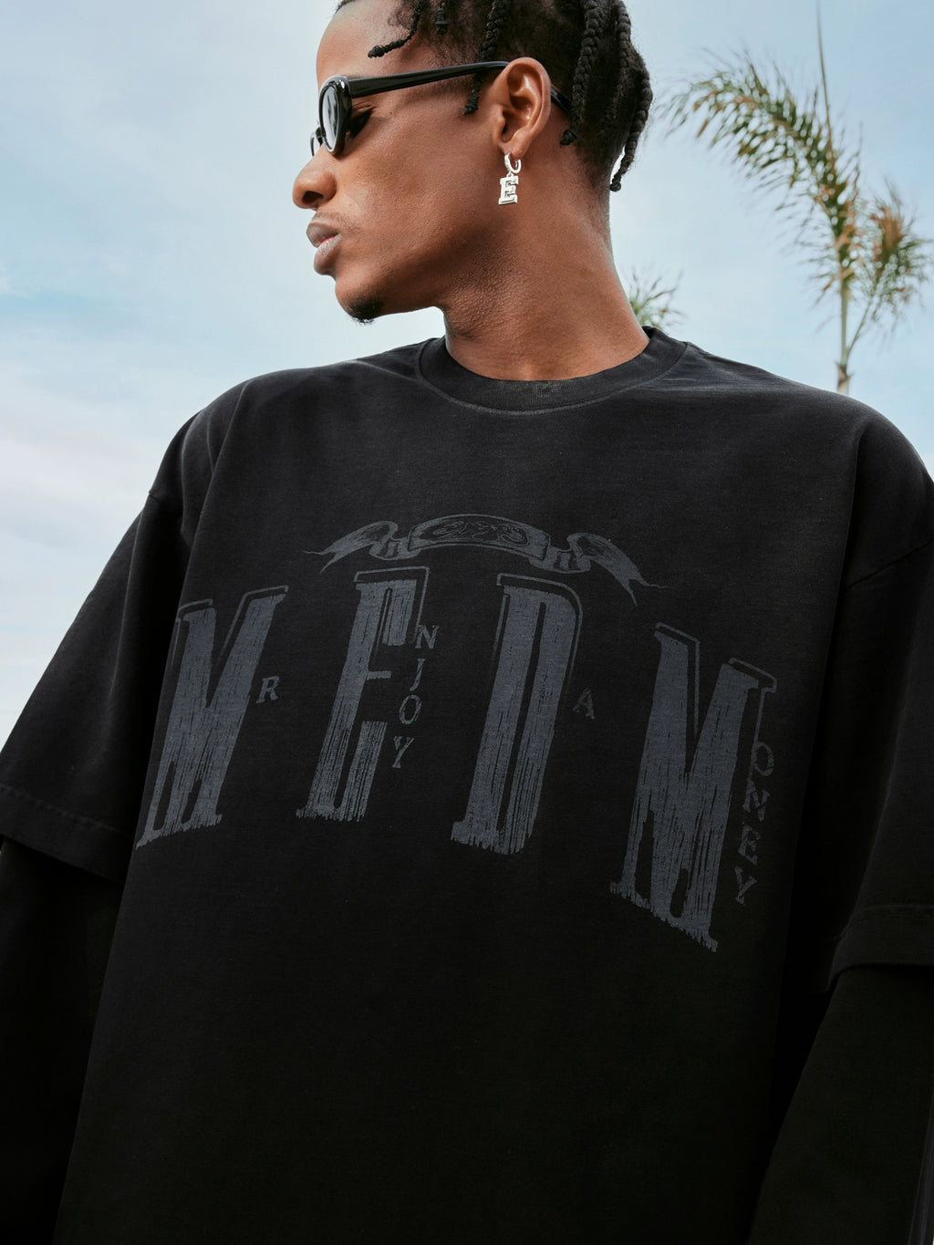 MEDM Fake Two Pieces Loose Long Sleeves