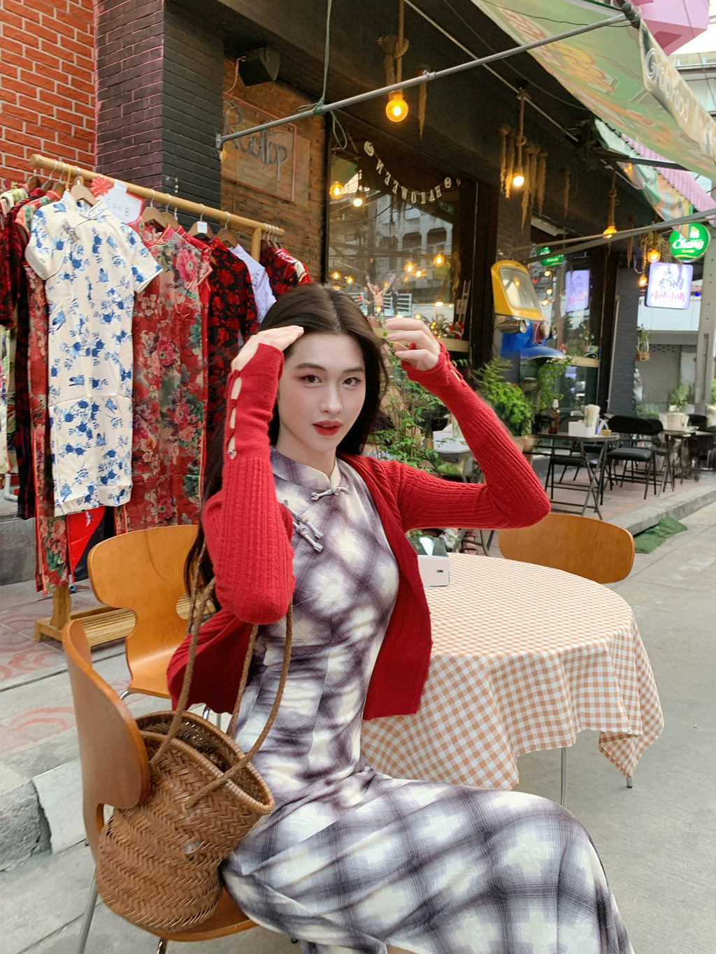 ZIHE Knitted Stretch Cheongsam Dress