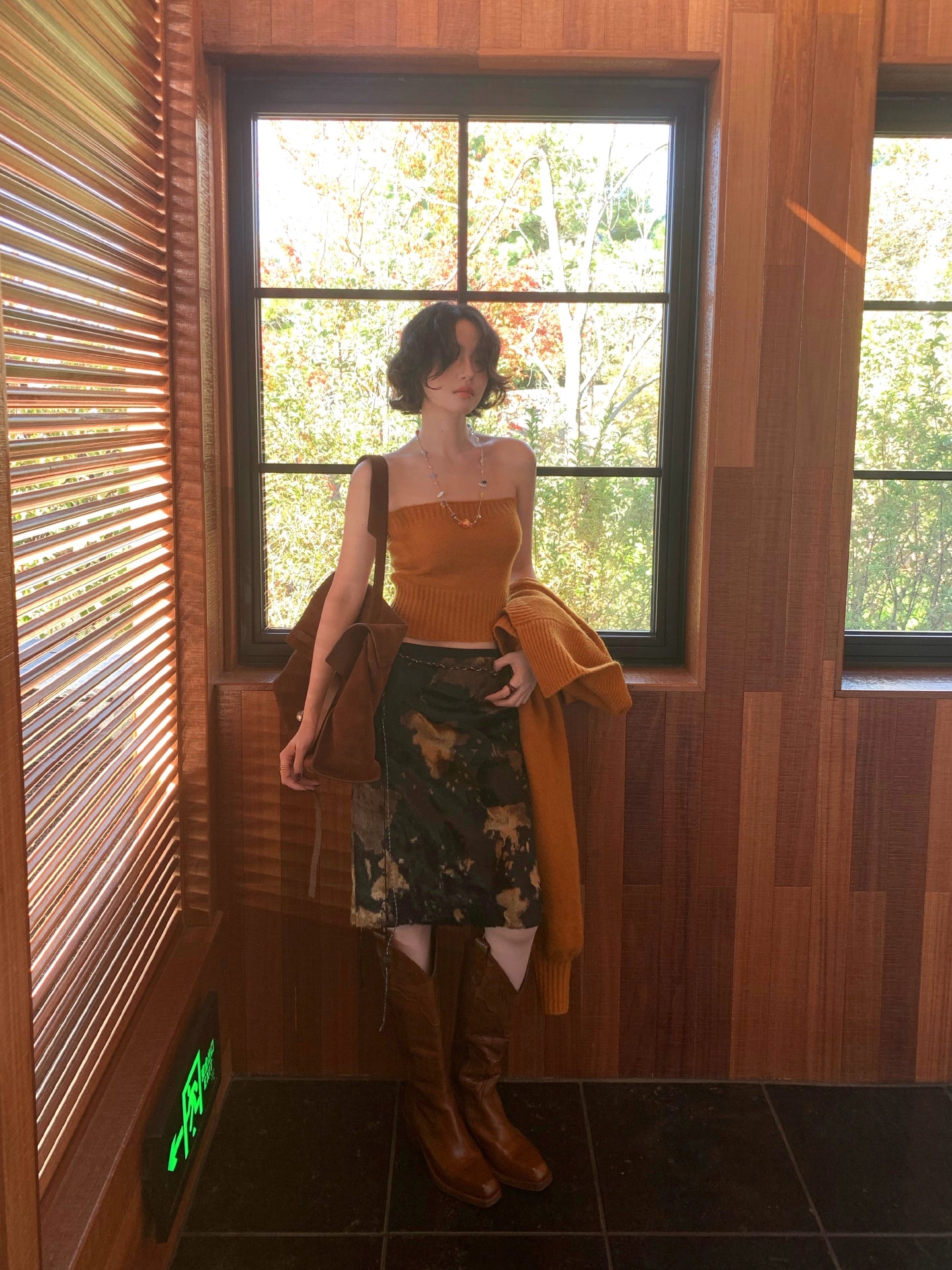 KELIFAN Vintage Alpaca Wool Blend Tube Top