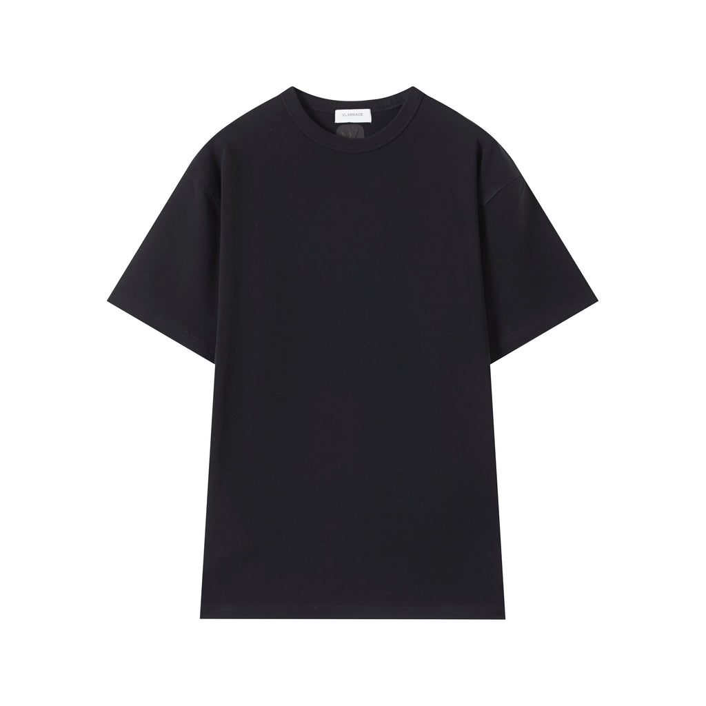 VLABMADE Embroidery Front Shoulder Elastic Tee