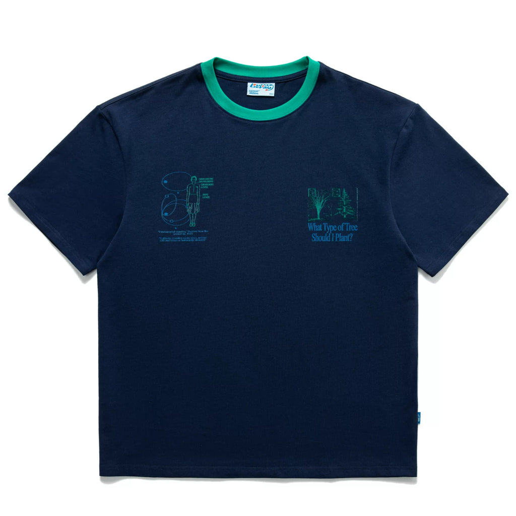 LUCKUP Retro Loose Contrasting Color Round Neck Tee