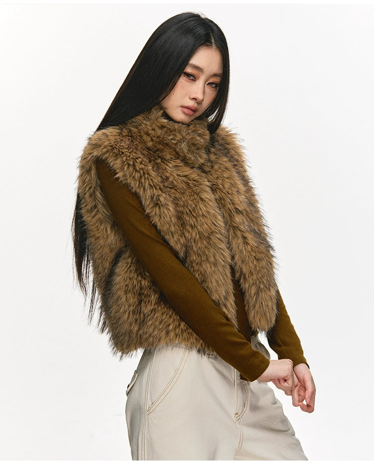 Anna Aneae Warm Versatile Furry Vest Jacket