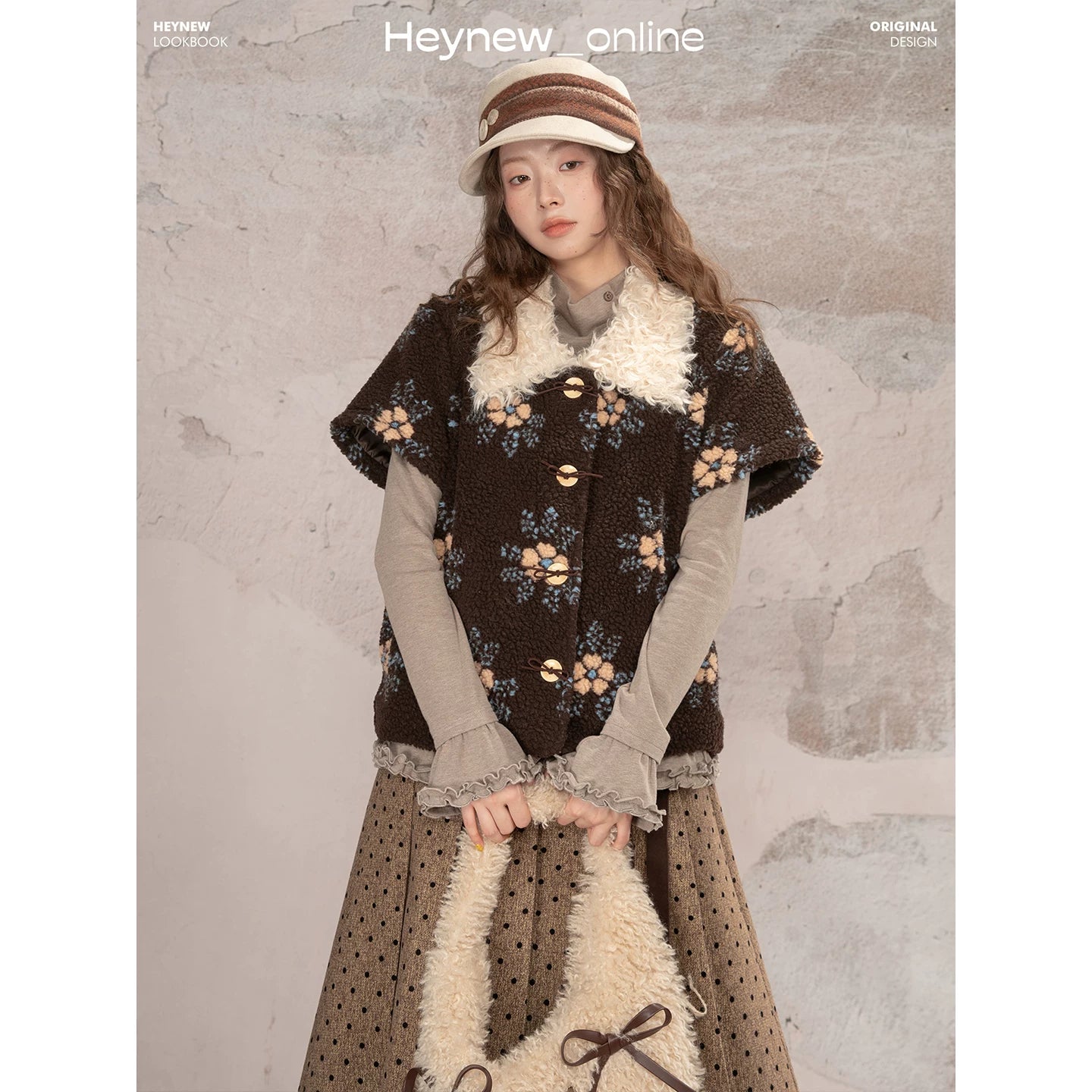 LOVEHEYNEW Lamb Wool Lapel Vest