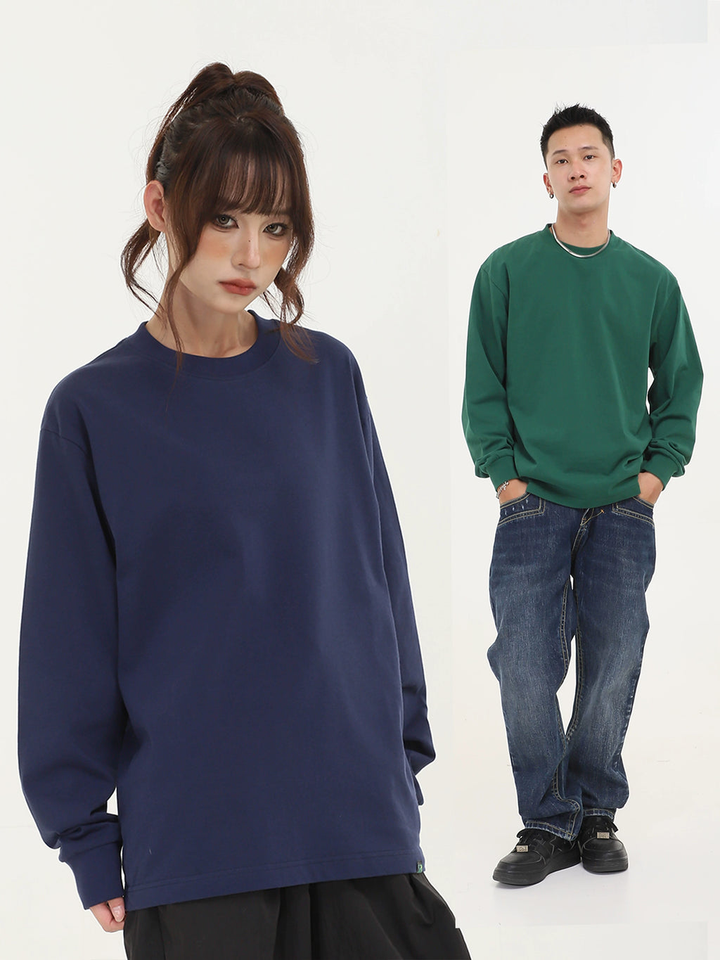 ChillHigh Vintage Crew Neck Loose Casual Long Sleeves