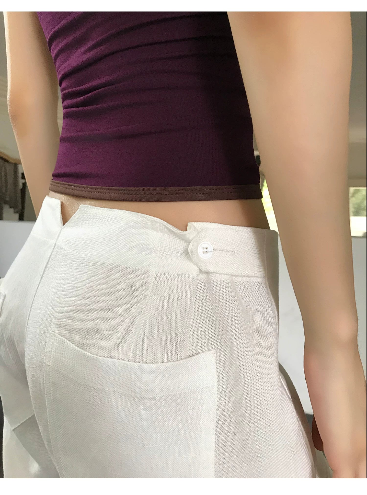 Audwyn Low Waist Skinny Wide Leg Pants