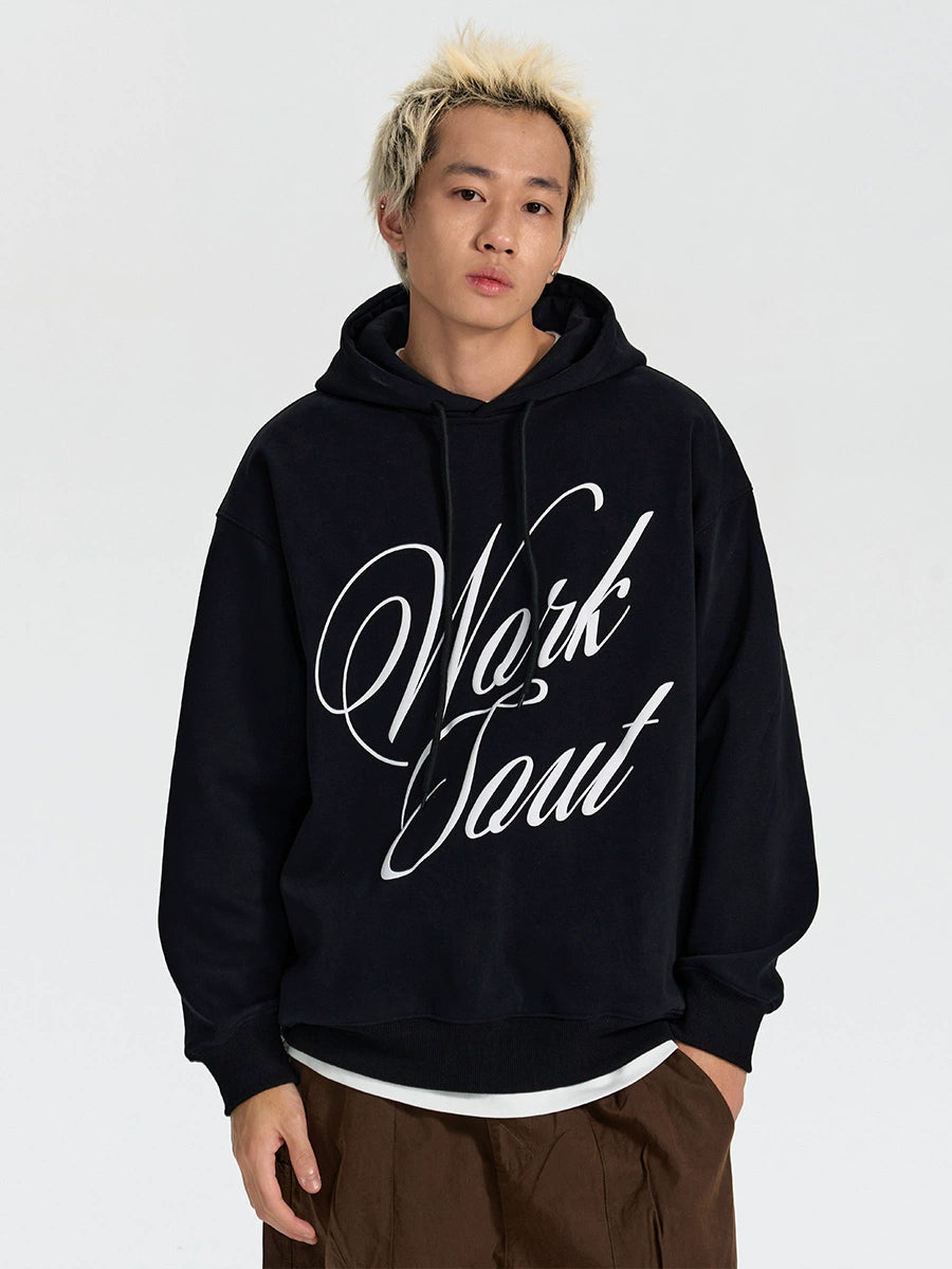 NICEBAD Flower LOGO Printed Hooded Sweater