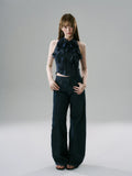 LOST FOREST Straight Wide-leg Low-rise Jeans
