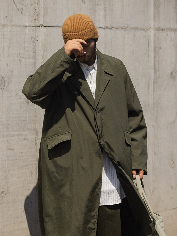 NOEARS Japanese Retro Ruffian Handsome Loose Silhouette Trench Coat