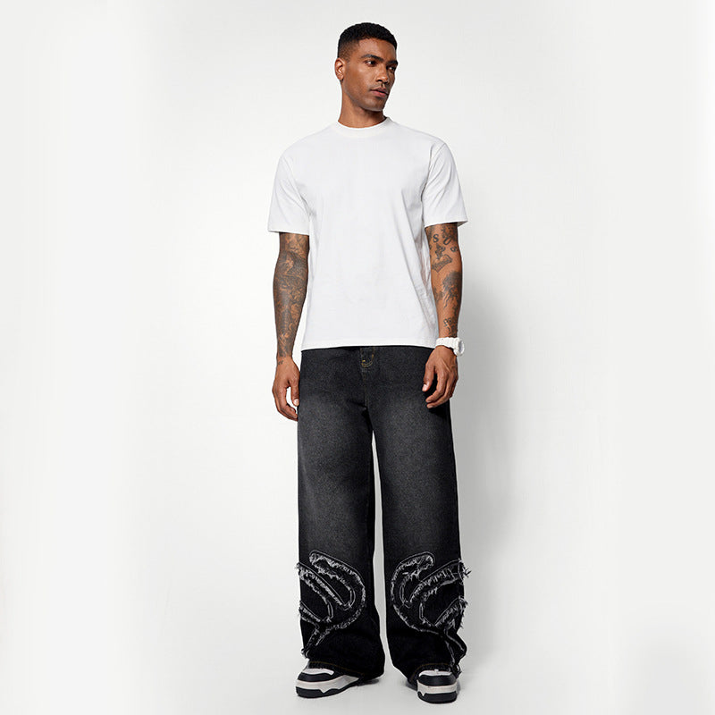 Inflation Loose Straight Bearded Jeans