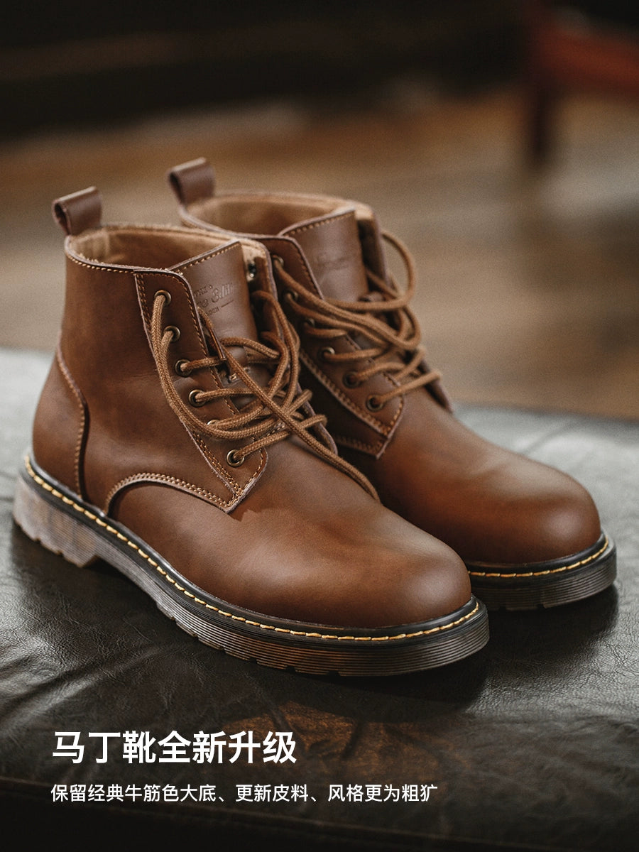 Maden Vintage British Style Casual Leather Boots