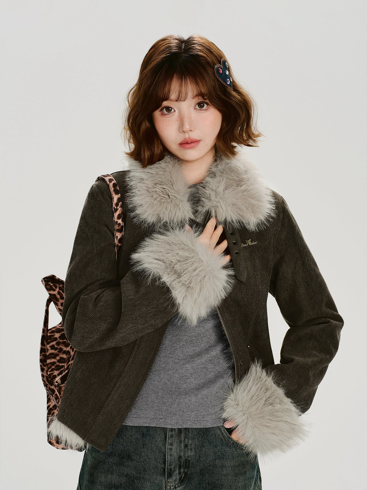 Girlyhalo Vintage Thickened Plush Jacket