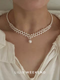 Lilis Weekend Handmade Double Woven Freshwater Pearl Necklace