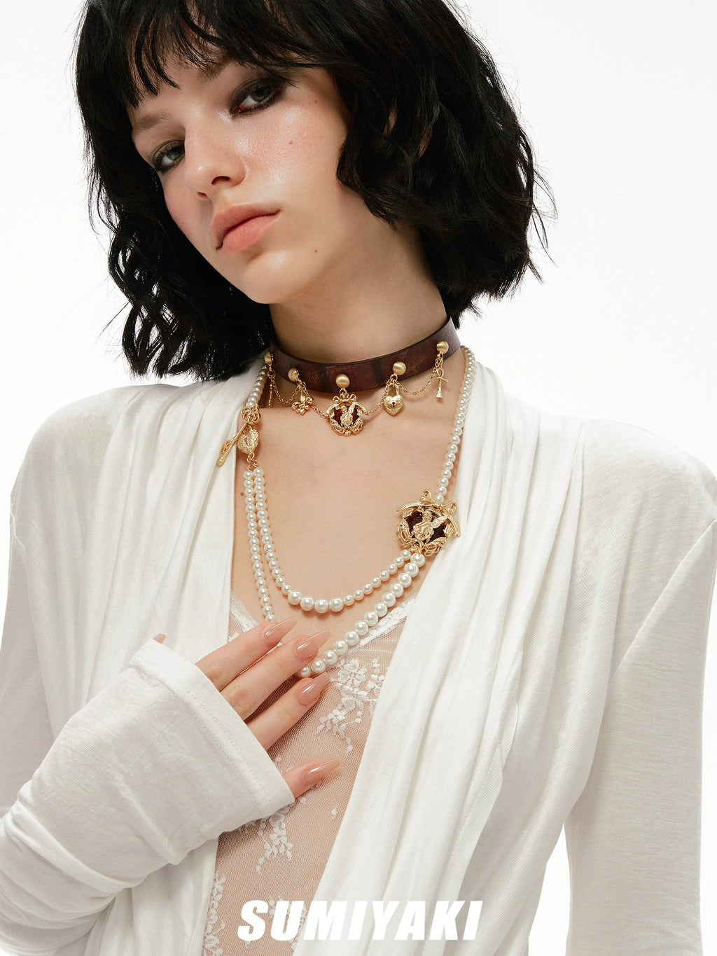 SUMIYAKI Leather Sweet Cool Necklace