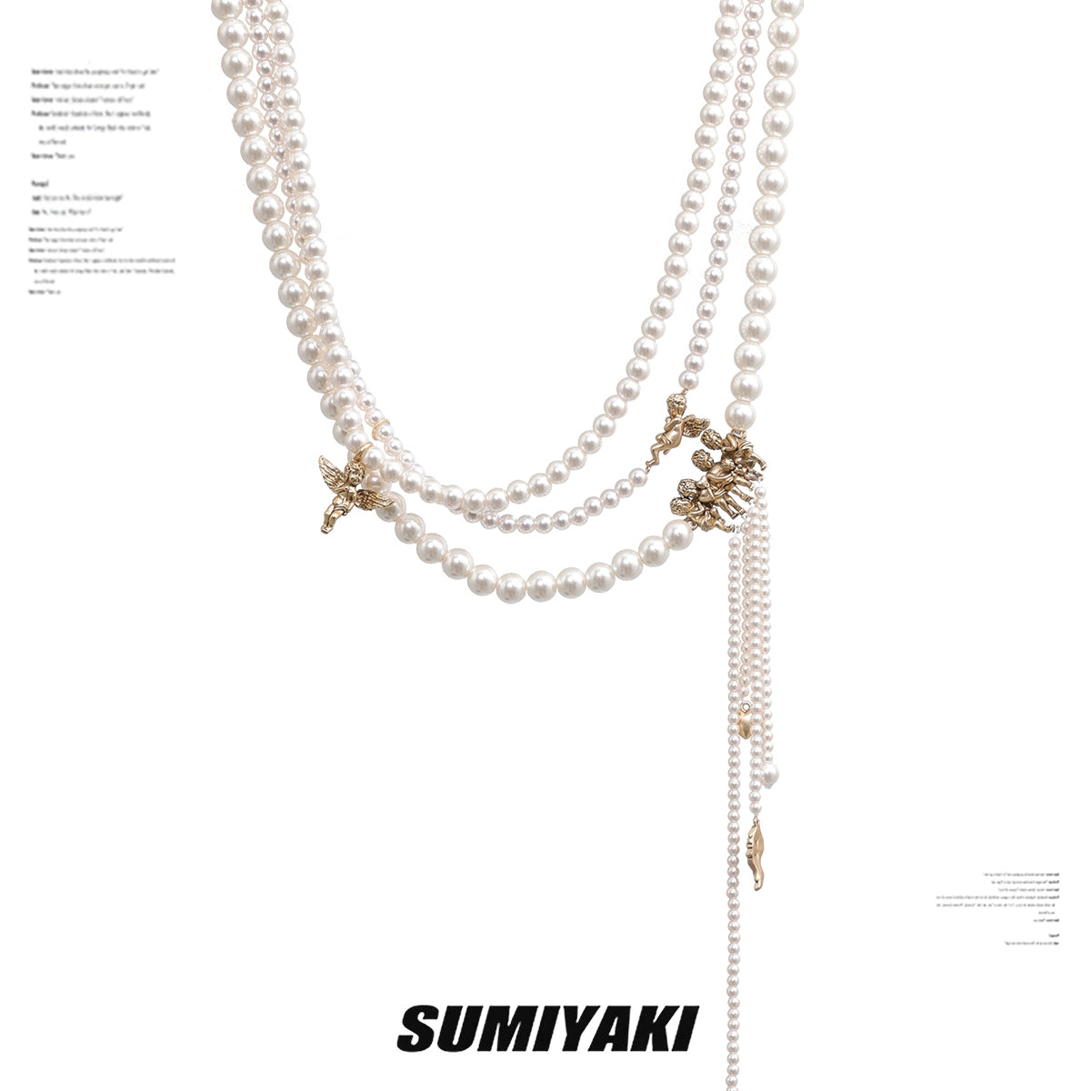 SUMIYAKI Vintage Maillard Pearl Multi-layer Necklace