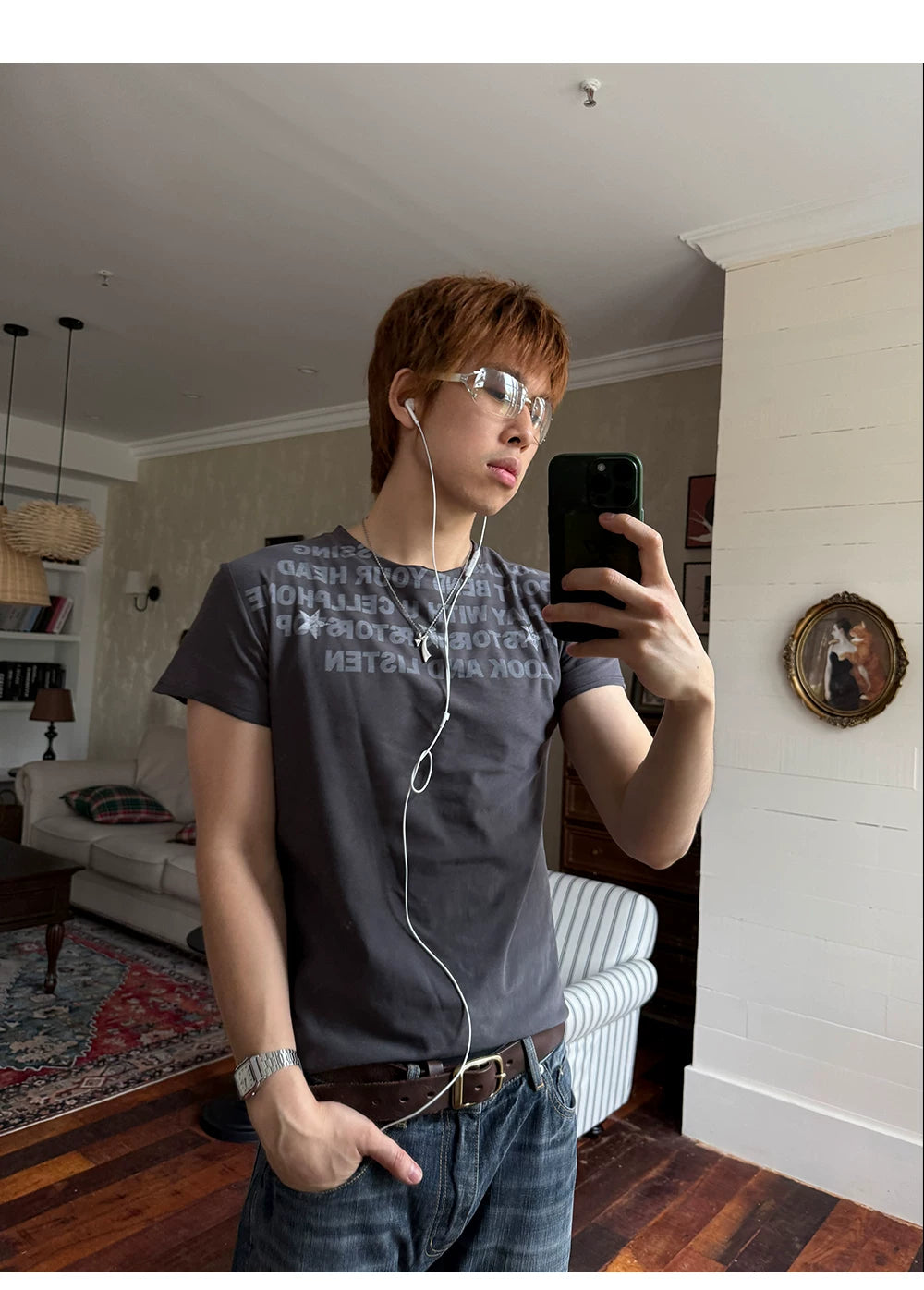TREClub Retro Star Print Casual Tee