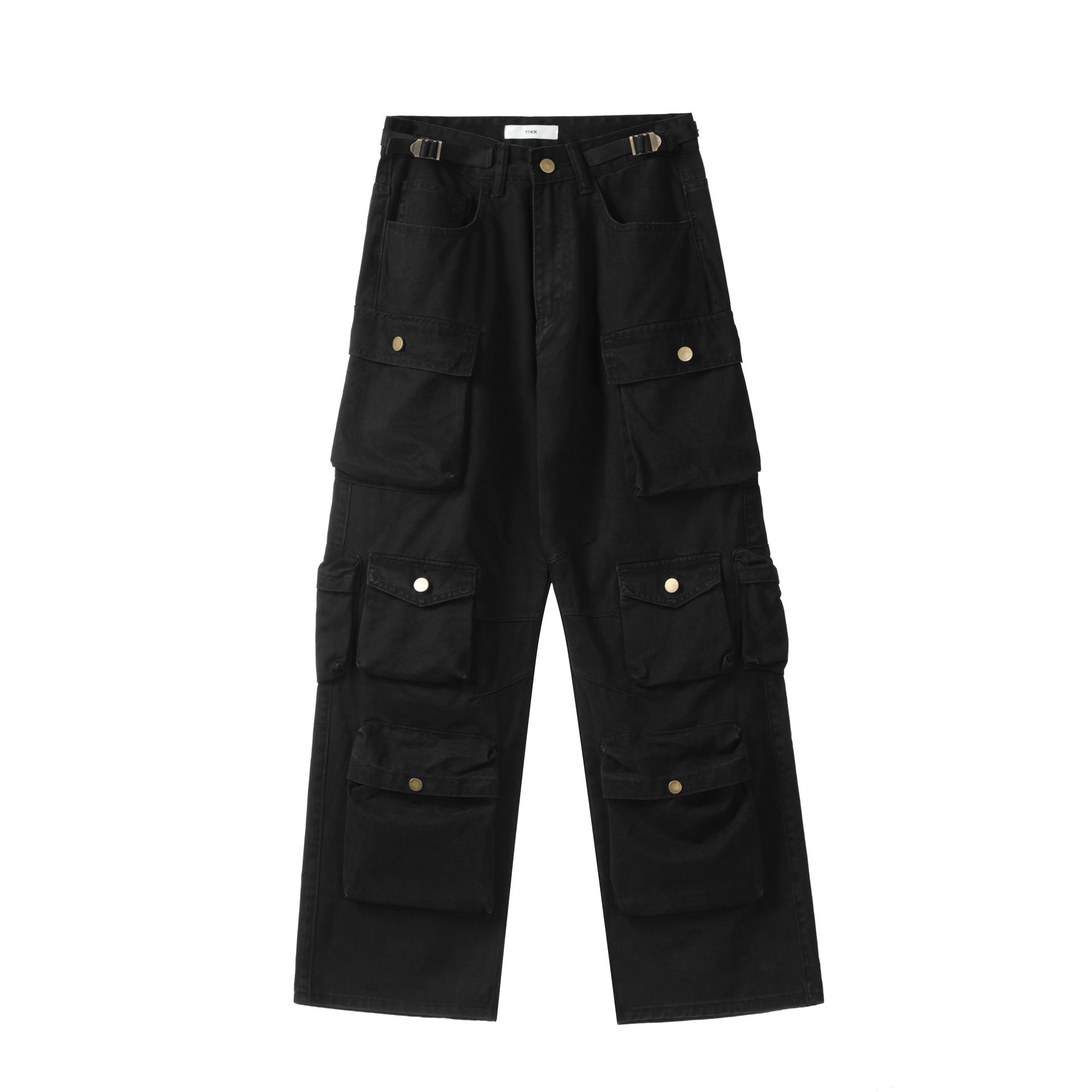 11KN army straight multi-pocket wide-leg pants