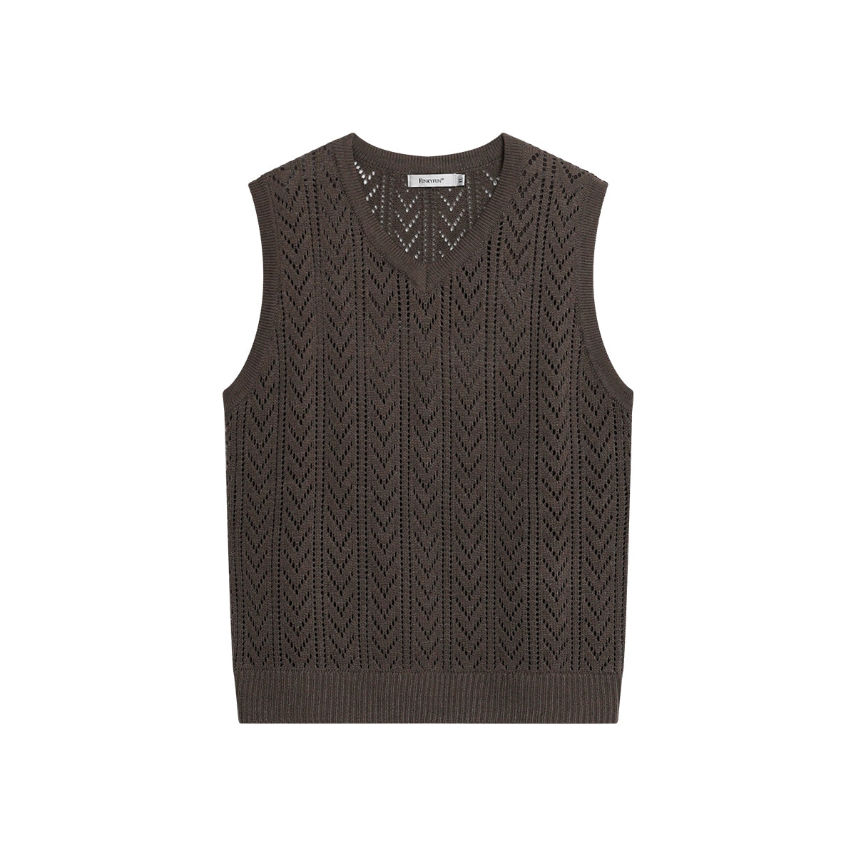 FUNKYFUN Arrow-shaped Hollow-knit V-neck Pullover Vest