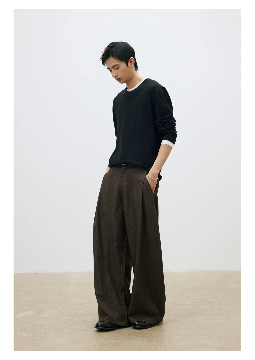 LR Contrasting Splicing Knitted Sweater