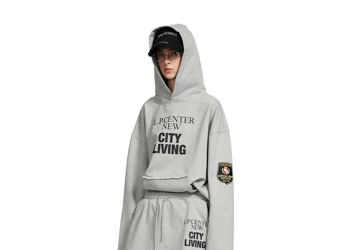 Loopsoon Letter Badge Print Design Series Sweater/sweatpants/culottes