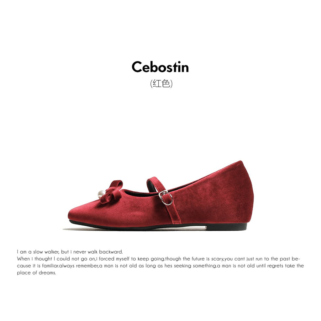 Cebostin Square Head Rhinestone Heightening Shallow Mouth Single Shoe