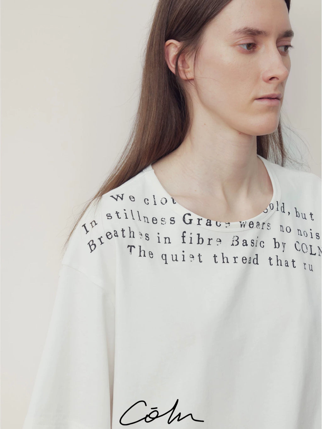 COLN Letter Print Loose Casual Tee