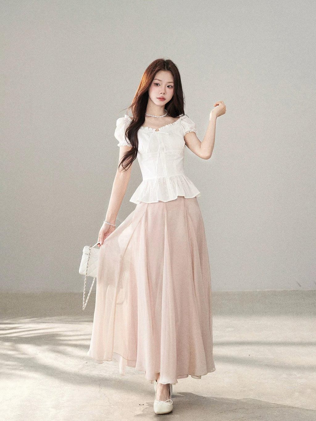 Wildberry Mesh Stitching High Waist Skirt