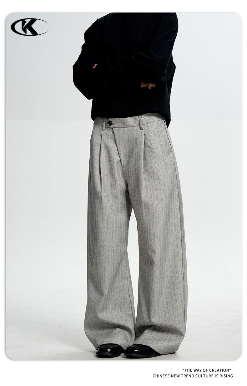 11KN Money Striped Wide-Leg Trousers