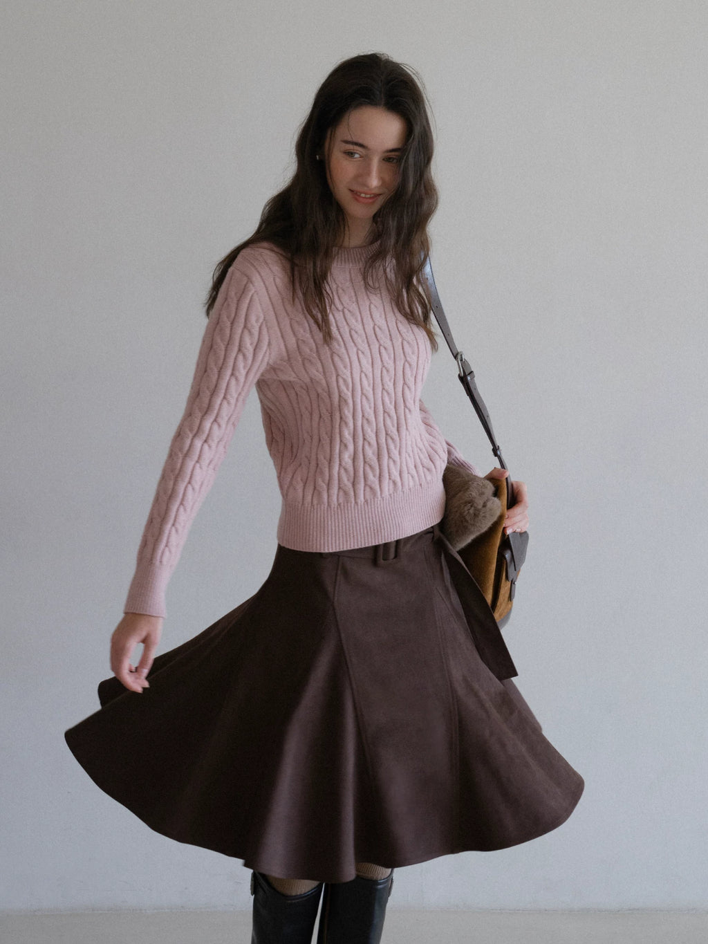 EGGKA Retro High-waisted Temperament Skirt