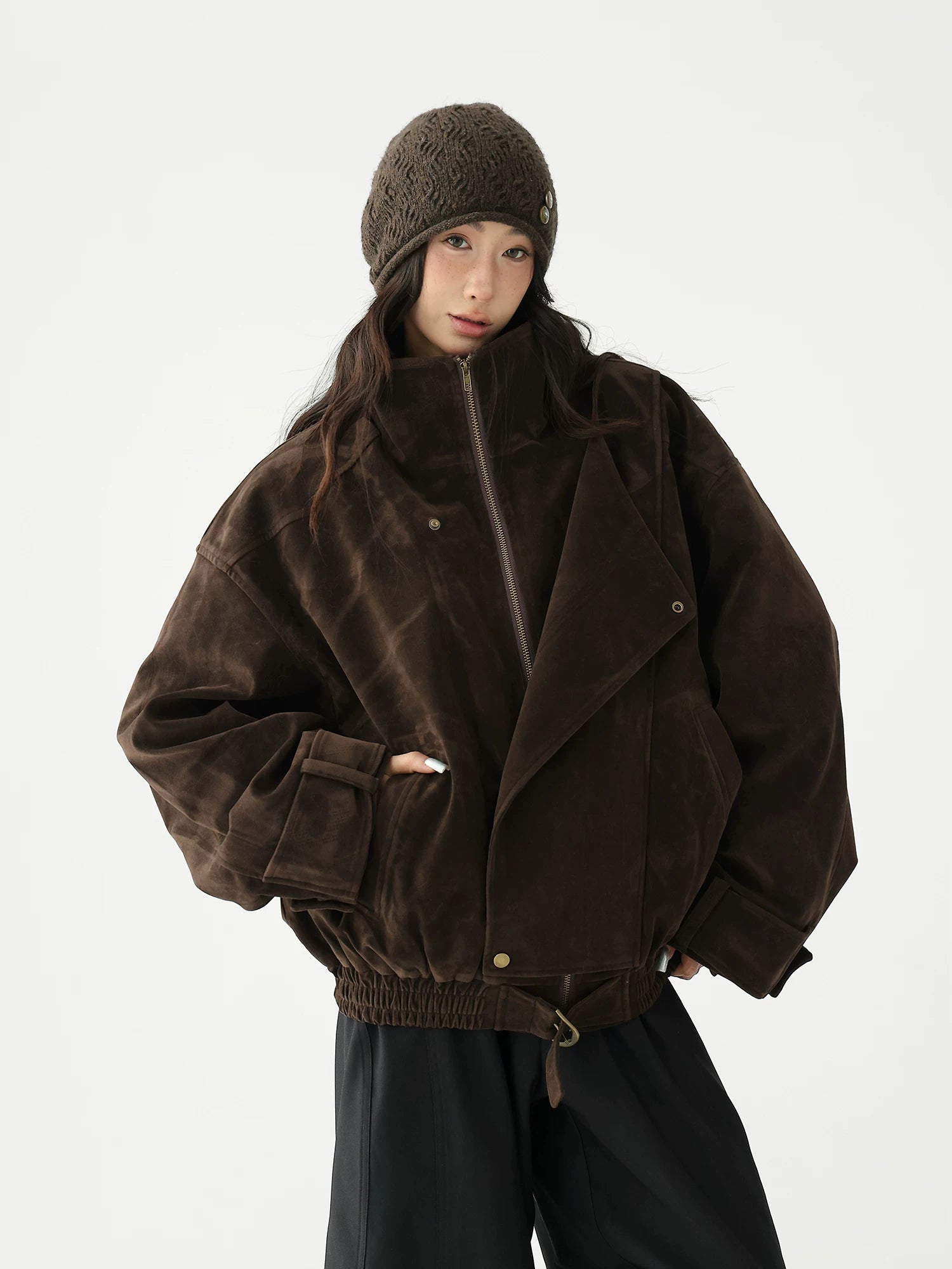 AceStudios Vintage Suede Stand-Up Jacket