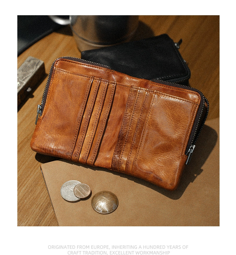 HALF WORK tanned leather wallet