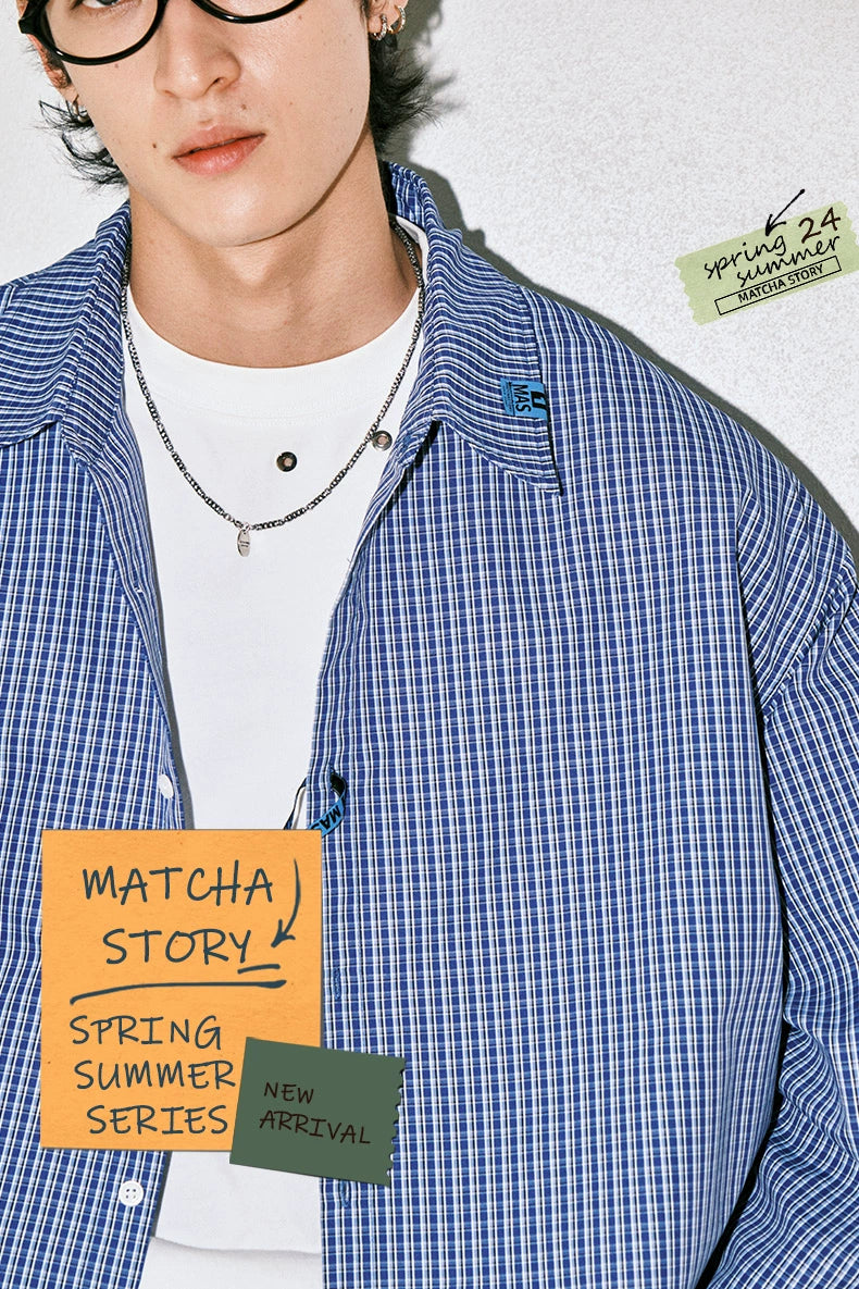 MATCHA STORY Casual Loose and Versatile Silhouette Long-sleeved Shirt