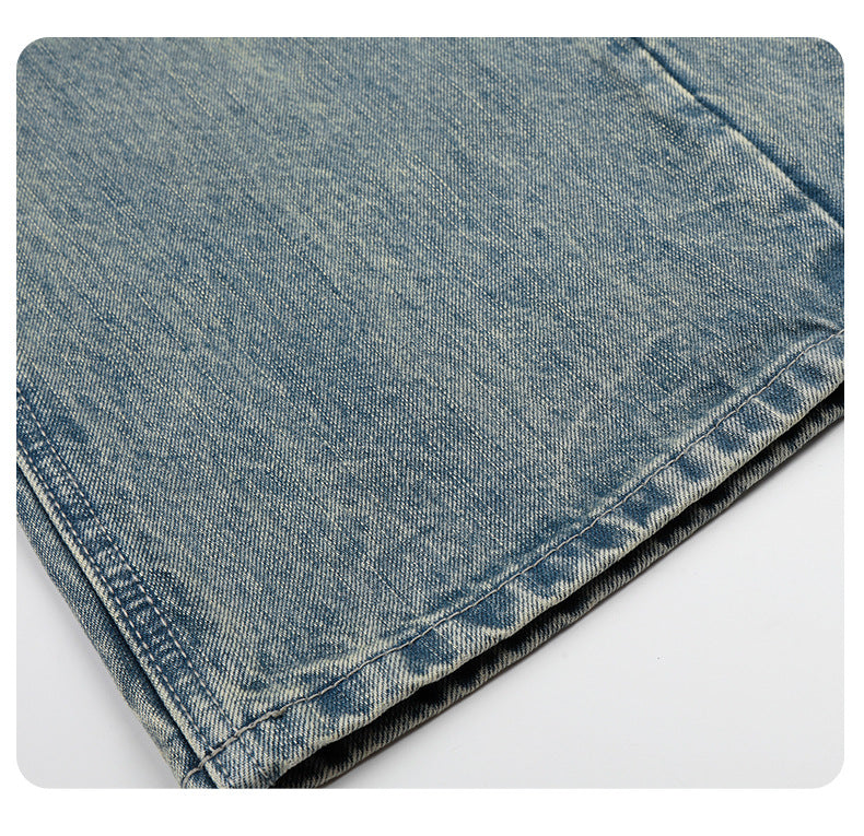 11KN Retro Loose Old Polished White Jeans
