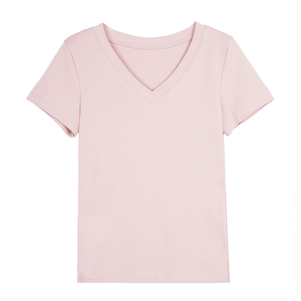 XUJING Simple V-neck Slim and Thin Tee