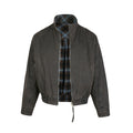 MADEEXTREME Retro Gradient Plaid Stand Collar Thickened Jacket