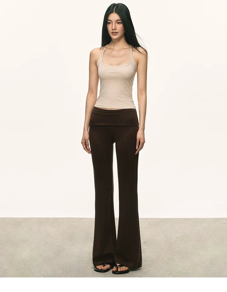 Anna Aneae Vintage Micro-pull Casual Pants
