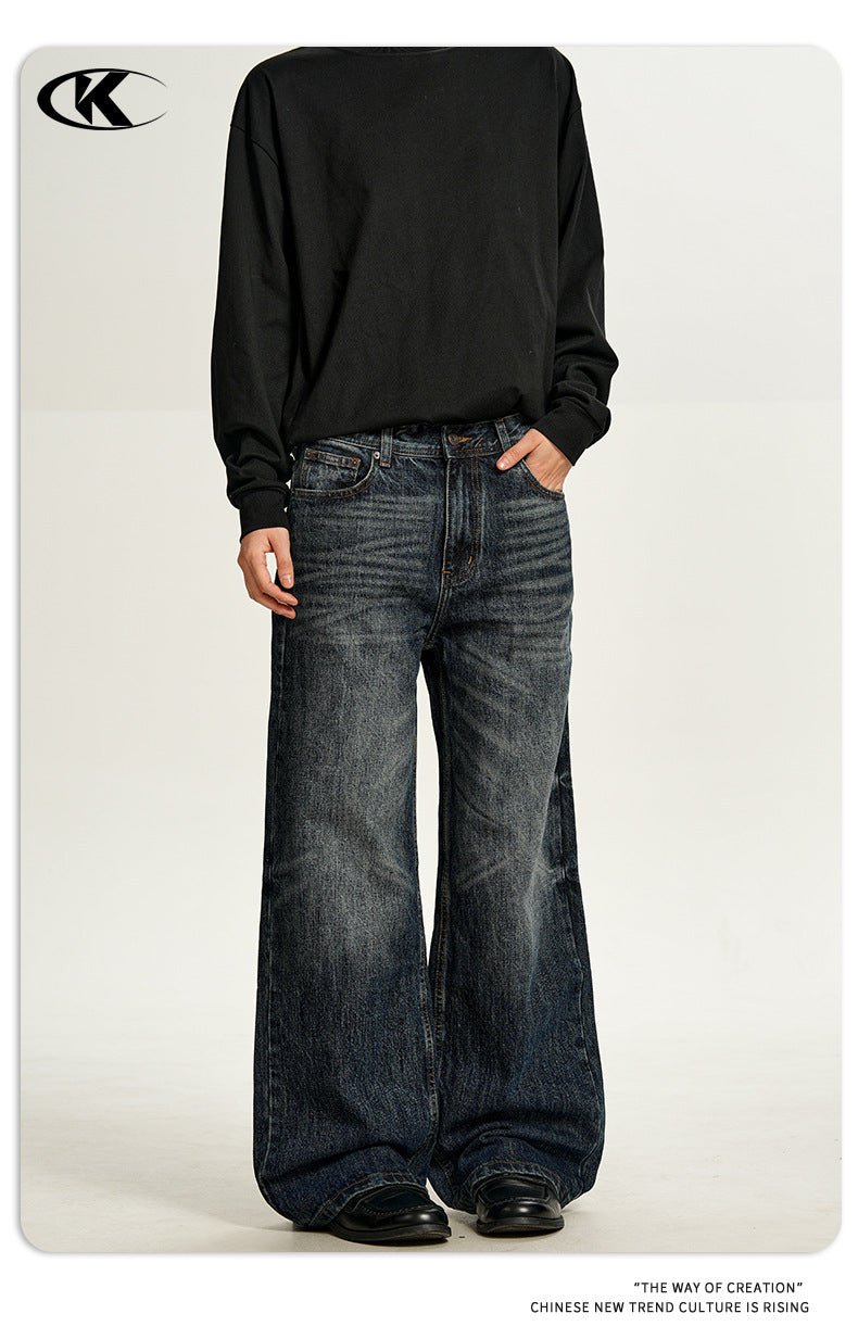 11KN Retro Loose Straight Versatile Jeans